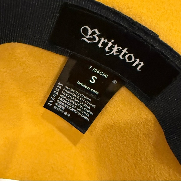 NWOT Brixton Piper Wide-Brim Wool Felt Hat in Mustard Yellow Sz S/56 - Picture 5 of 5